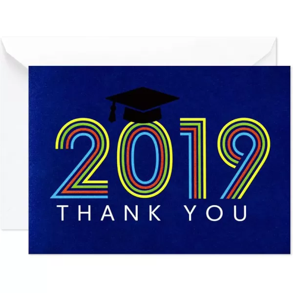 Hallmark Graduation Thank You Cards Bulk Class of 2024 Retro Blue 40 Thank You Notes with Envelopes2019  Retro Blue Thank You Notes