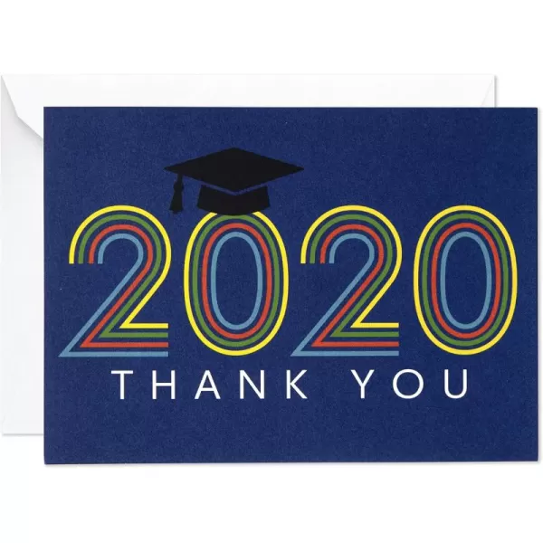 Hallmark Graduation Thank You Cards Bulk Class of 2024 Retro Blue 40 Thank You Notes with Envelopes2020  Retro Blue Thank You Notes