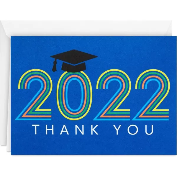 Hallmark Graduation Thank You Cards Bulk Class of 2024 Retro Blue 40 Thank You Notes with Envelopes2022  Retro Blue Thank You Notes