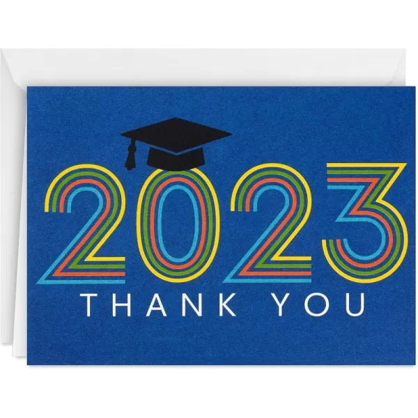 Hallmark Graduation Thank You Cards Bulk Class of 2024 Retro Blue 40 Thank You Notes with Envelopes2023  Retro Blue Thank You Notes