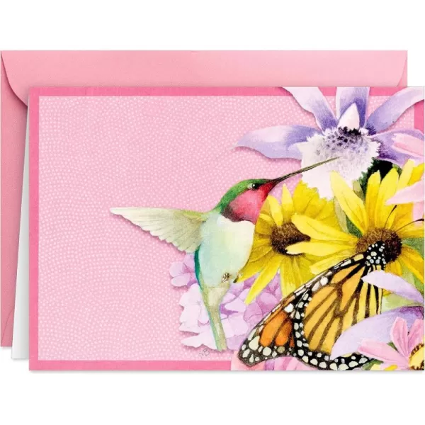 Hallmark Marjorlein Bastin Floral Notecards 20 Blank Cards with Envelopes Butterfly ampamp Hummingbird