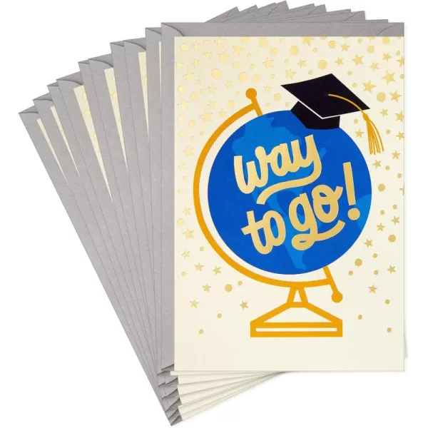 Hallmark Pack of 10 Graduation Cards with Envelopes Way to GoWay to Go  10 Cards