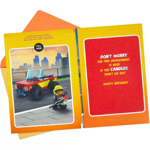 Hallmark Birthday Card for Kids with Legos Ninjago Mini Thunder Raider Building Kit Ages 7 and UpFire Truck Building Kit  Ages 5 and Up