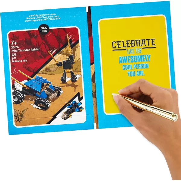 Hallmark Birthday Card for Kids with Legos Ninjago Mini Thunder Raider Building Kit Ages 7 and UpNinjago Mini Thunder Raider Building Kit  Ages 7 and Up