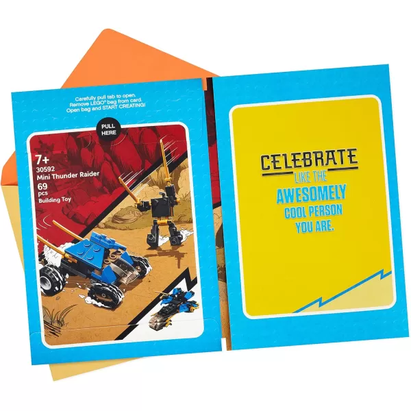 Hallmark Birthday Card for Kids with Legos Ninjago Mini Thunder Raider Building Kit Ages 7 and UpNinjago Mini Thunder Raider Building Kit  Ages 7 and Up