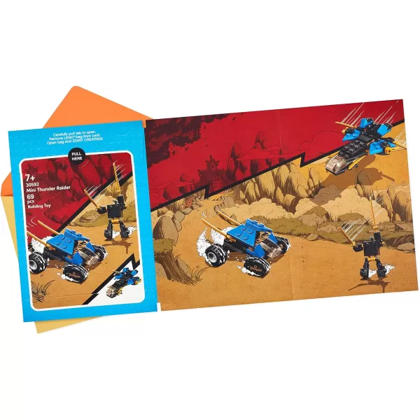 Hallmark Birthday Card for Kids with Legos Ninjago Mini Thunder Raider Building Kit Ages 7 and UpNinjago Mini Thunder Raider Building Kit  Ages 7 and Up