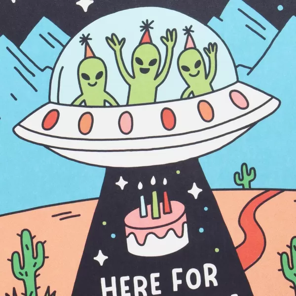 Hallmark Birthday Card for Kids with Light and Sound Aliens Here for the Cake