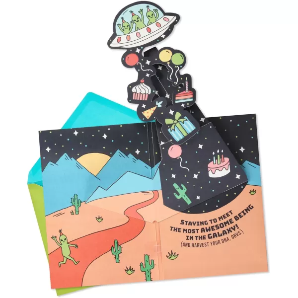 Hallmark Birthday Card for Kids with Light and Sound Aliens Here for the Cake