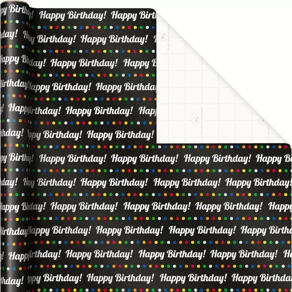 Hallmark Birthday Wrapping Paper Set 3 Rolls 90 Sq Ft Ttl 10 Bows Ribbon Gift Tag Stickers Rainbow Stripes Cake Happy Birthday for Kids and Adults