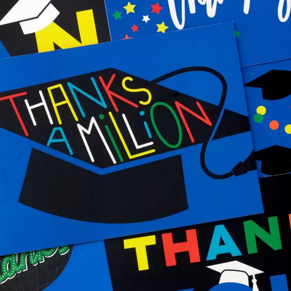 Hallmark Bulk Graduation Thank You Cards 48 Thank You Notes with Envelopes Blue and BlackBlack and Blue