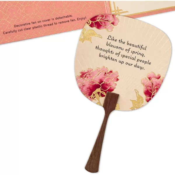 Hallmark Eight Bamboo Thinking of You Card Removable Paper Fan 699RZP1007