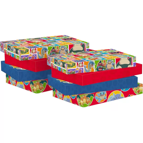 Hallmark Pokmon Wrapping Paper Rolls  Pikachu Charmander Bulbasaur Gift Wrap Paper Set of 3 Rolls 60 sq ft ttl for Birthday Kids Parties Gamers Christmas PresentsBlue