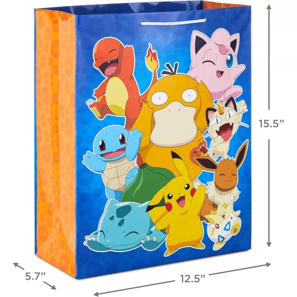 Hallmark Pokmon Wrapping Paper Rolls  Pikachu Charmander Bulbasaur Gift Wrap Paper Set of 3 Rolls 60 sq ft ttl for Birthday Kids Parties Gamers Christmas PresentsRed