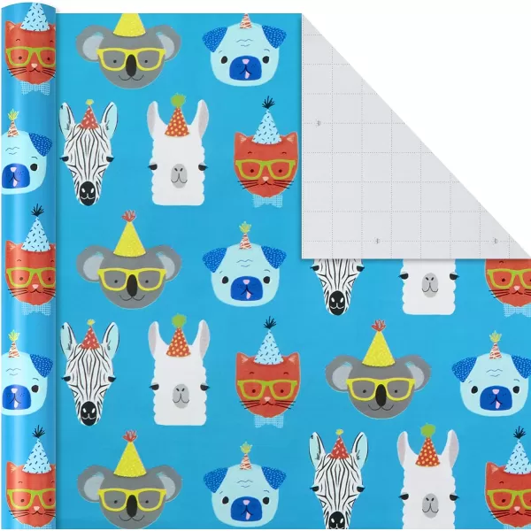 Hallmark Reversible Kids Birthday Wrapping Paper 3 Rolls 120 sq ft ttl Monsters and Unicorns Polka Dots Chevron Pink Teal Blue Red Orange Lime GreenYellow