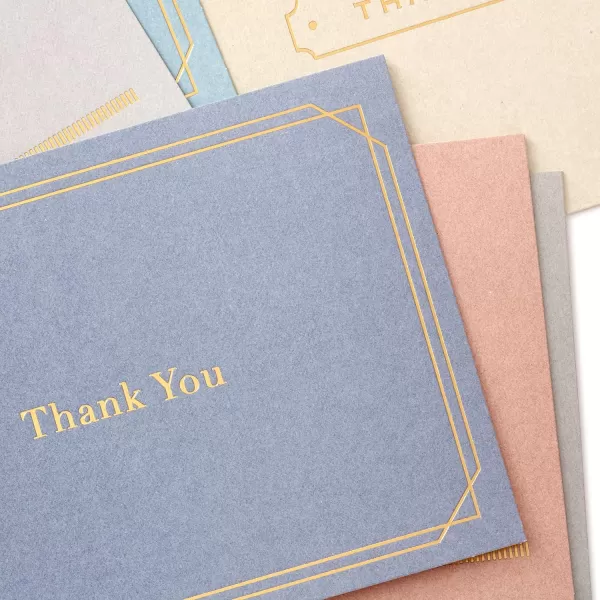 Hallmark Thank you Cards Assortment Gold Foil Solids 24 Thank You Notes with Envelopes