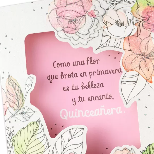 Hallmark Vida Quinceanera Birthday Card Como una Flor