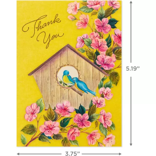 Hallmark Vintage Thank You Note Assortment 48 Blank Cards with Envelopes Butterfly Flowers Birdhouse