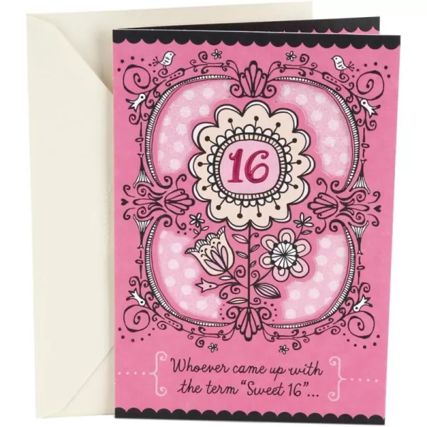 Hallmark 16th Birthday Greeting Card Sweet Flowers