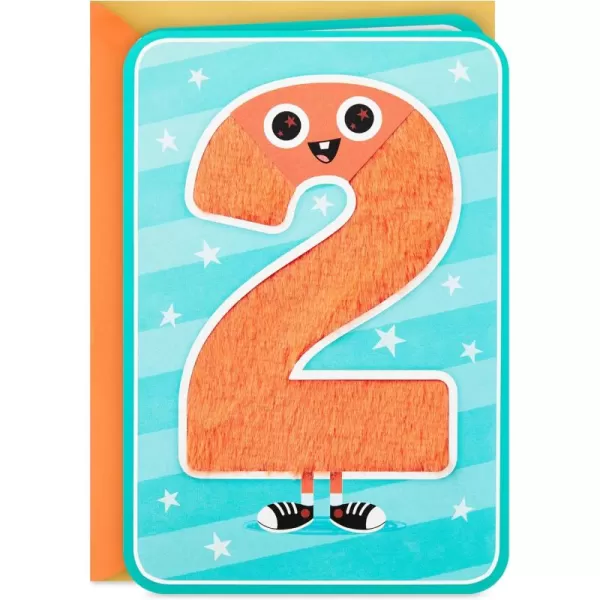 Hallmark 2nd Birthday Card for Kids Fuzzy Number