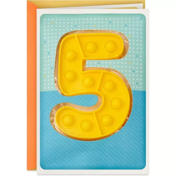 Hallmark 5th Birthday Card for Kids with Detachable Pop It Toy