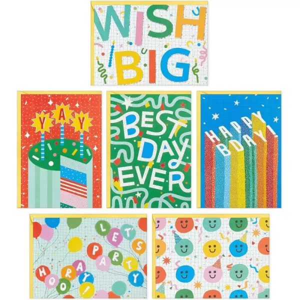 Hallmark Assorted Kids Birthday Cards 24 Blank Cards with Envelopes Wish Big Best Day Ever