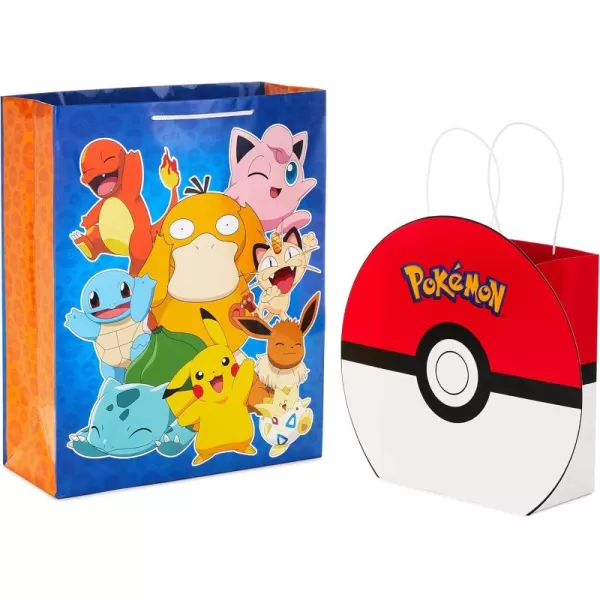 Hallmark Pokmon Wrapping Paper Rolls  Pikachu Charmander Bulbasaur Gift Wrap Paper Set of 3 Rolls 60 sq ft ttl for Birthday Kids Parties Gamers Christmas PresentsRed