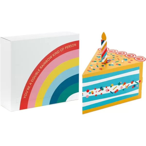 Hallmark SelfSealing Gift Box Set with Zip Opening 2 Boxes Rainbow Birthday Cake for Kids Adults Grandchildren TeachersRed  Yellow