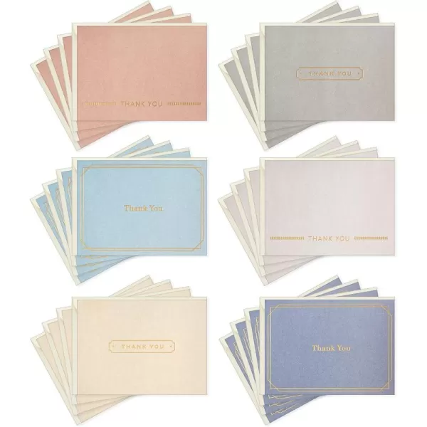 Hallmark Thank you Cards Assortment Gold Foil Solids 24 Thank You Notes with Envelopes