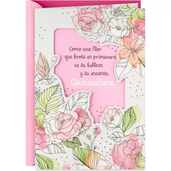 Hallmark Vida Quinceanera Birthday Card Como una Flor