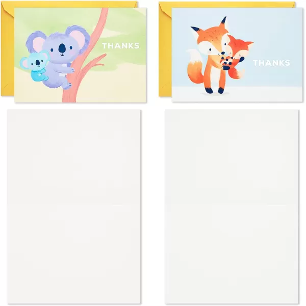 Hallmark Baby Shower Thank You Cards Assortment Baby Animals 48 Cards and EnvelopesStork Giraffes Koalas Octopus Fox Hedgehogs