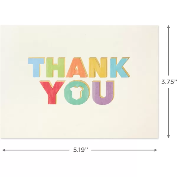 Hallmark Baby Shower Thank You Notes 40 Blank Cards with Envelopes Gender Neutral Rainbow Onesie