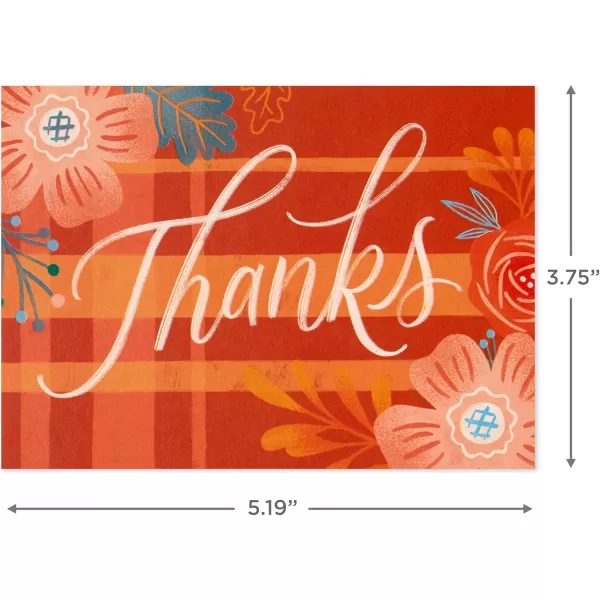 Hallmark Fall Floral Thank You Note Card Assortment 50 Cards with Envelopes for Weddings Teachers Clergy Bosses Thanksgiving