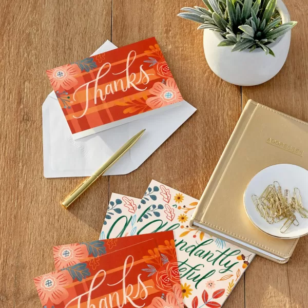 Hallmark Fall Floral Thank You Note Card Assortment 50 Cards with Envelopes for Weddings Teachers Clergy Bosses Thanksgiving