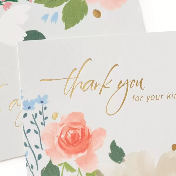 Hallmark Funeral Thank You Cards Assortment Gold Foil Flowers 50 Thank You for Your Sympathy Cards with Envelopes