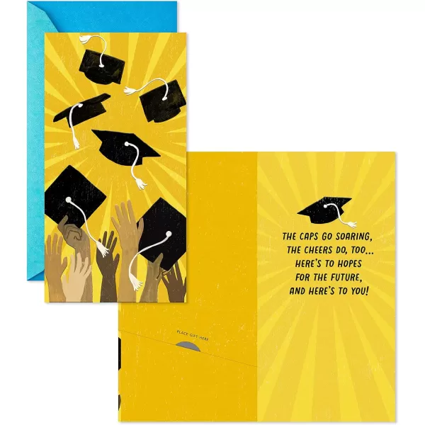 Hallmark Graduation Cards Assortment Hats Off 6 Cards with Envelopes 2 DesignsBe You  3 Money Holder Cards