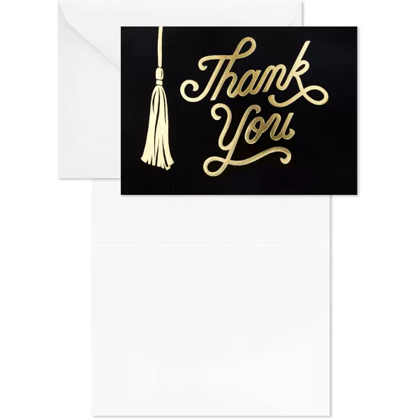 Hallmark Graduation Thank You Cards Bulk Black and Gold Tassel 40 Thank You Notes with Envelopes