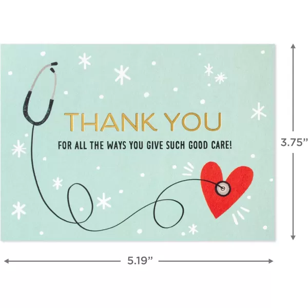 Hallmark Healthcare Thank You Card Pack 20 Blank Cards with Envelopes for Nurses Day Doctors Physician Assistants Medical Professionals