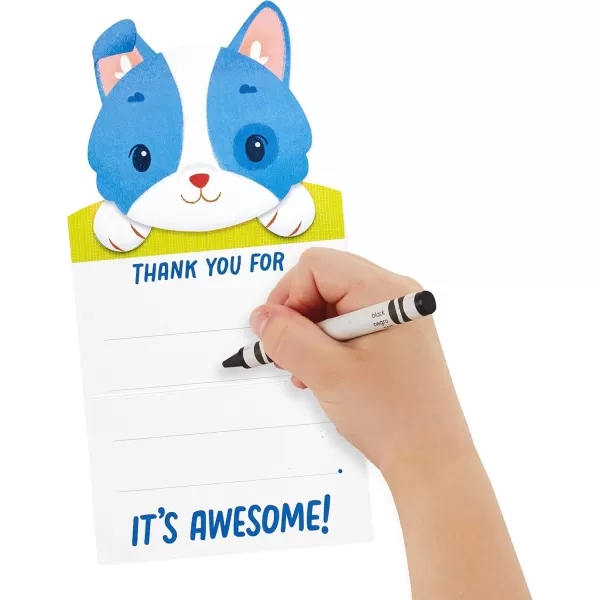 Hallmark Kids Fill in the Blank Thank You Cards Assortment Dogs and Cats 24 Thank You Notes and 40 Stickers