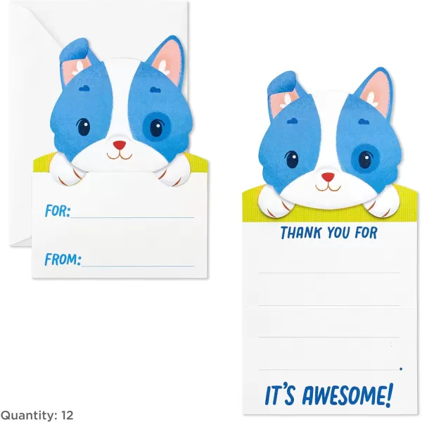 Hallmark Kids Fill in the Blank Thank You Cards Assortment Dogs and Cats 24 Thank You Notes and 40 Stickers