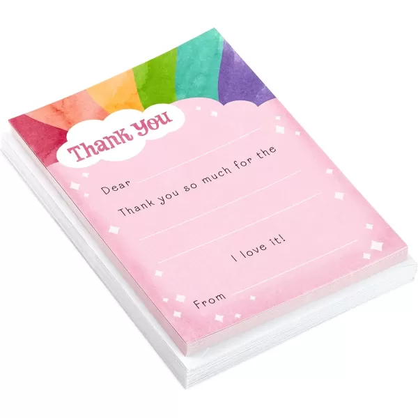 Hallmark Kids Fill in the Blank Thank You Cards Rainbow 20 Cards with Envelopes