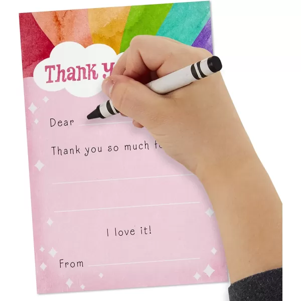 Hallmark Kids Fill in the Blank Thank You Cards Rainbow 20 Cards with Envelopes