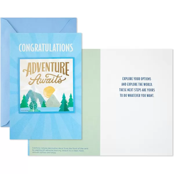 Hallmark Pack of 2 Graduation Cards with Stickers Adventure AwaitsGraduation Adventure Awaits  With Removable Decals