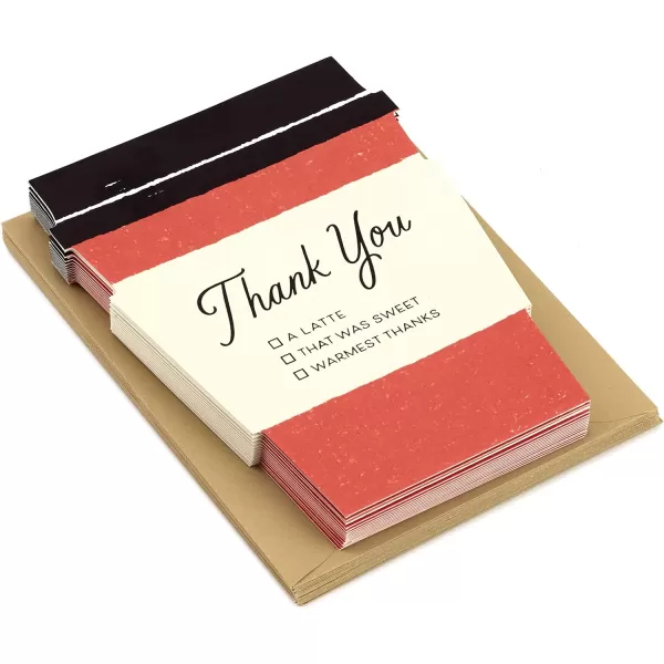 Hallmark Pack of Thank You Cards 15 Thank You Notes with Envelopes Coffee CupCoffee