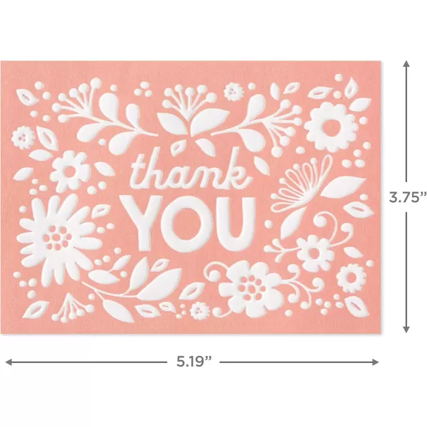 Hallmark Pack of Thank You Cards Pink Rustic Flowers 20 Thank You Notes with Envelopes for Baby Showers Weddings All Occasion20 Count Pack of 1