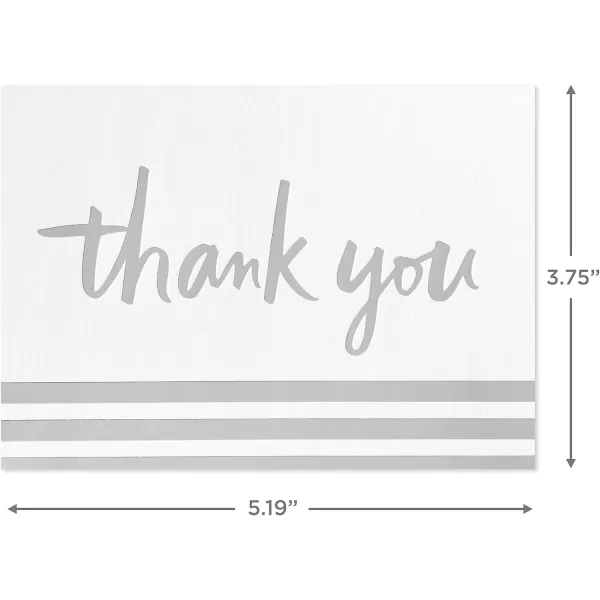 Hallmark Pack of Thank You Cards Silver Foil 20 Thank You Notes with Envelopes