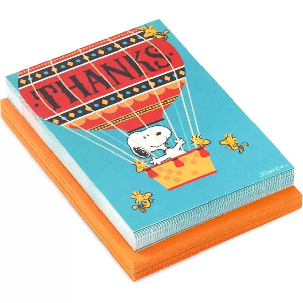 Hallmark Peanuts Thank You Cards Snoopy in Hot Air Balloon 20 Cards with Envelopes