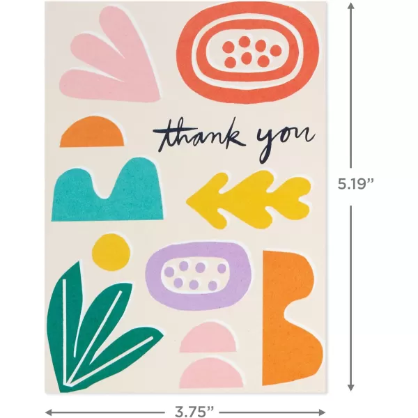 Hallmark Retro Thank You Card Assortment 24 Blank Cards with Envelopes Orange Yellow Green Pink