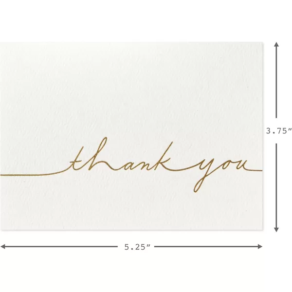 Hallmark Signature Gold Thank You Cards Gold Script 10 Cards with Envelopes