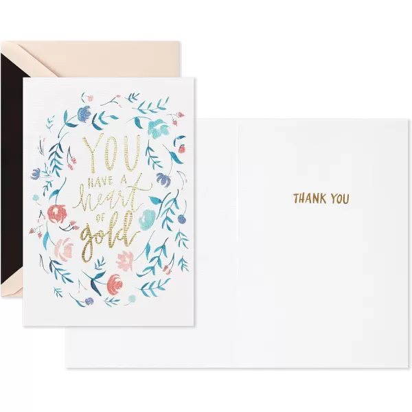 Hallmark Signature Thank You Card for Graduation Teacher Appreciation Administrative Professionals Day or Nurses Day Thanks So MuchHeart of Gold