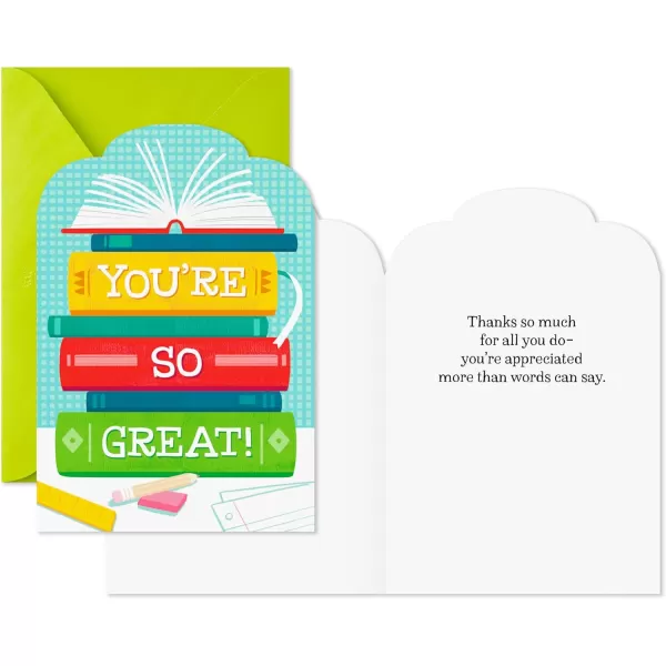 Hallmark Teacher Appreciation Card Assortment 6 Cards with Envelopes for Kindergarten Grade School Preschool TeachersSchool Appreciation  6 Cards